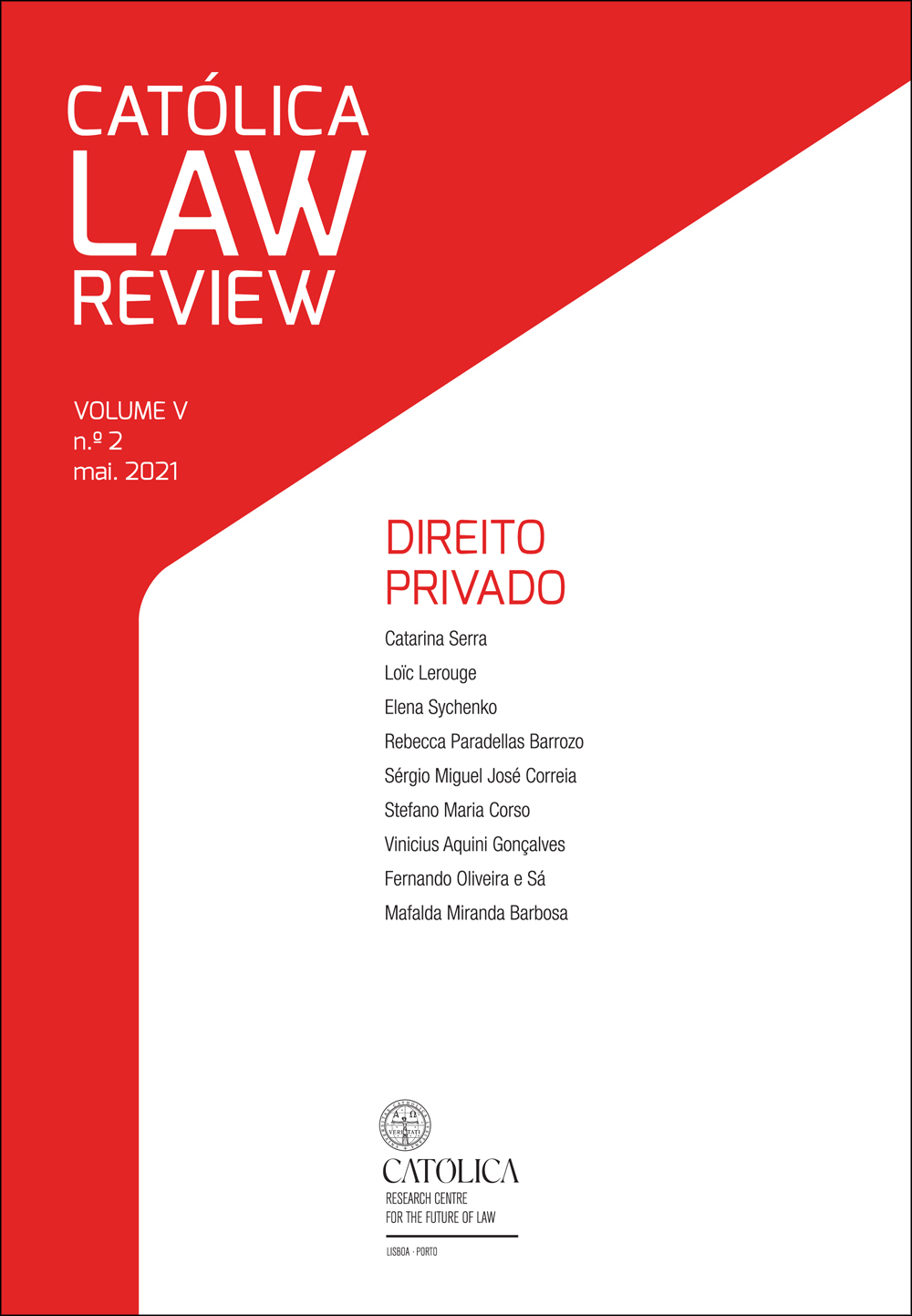 CATÓLICA LAW REVIEW V. 5 N. 2 (2021): DIREITO PRIVADO