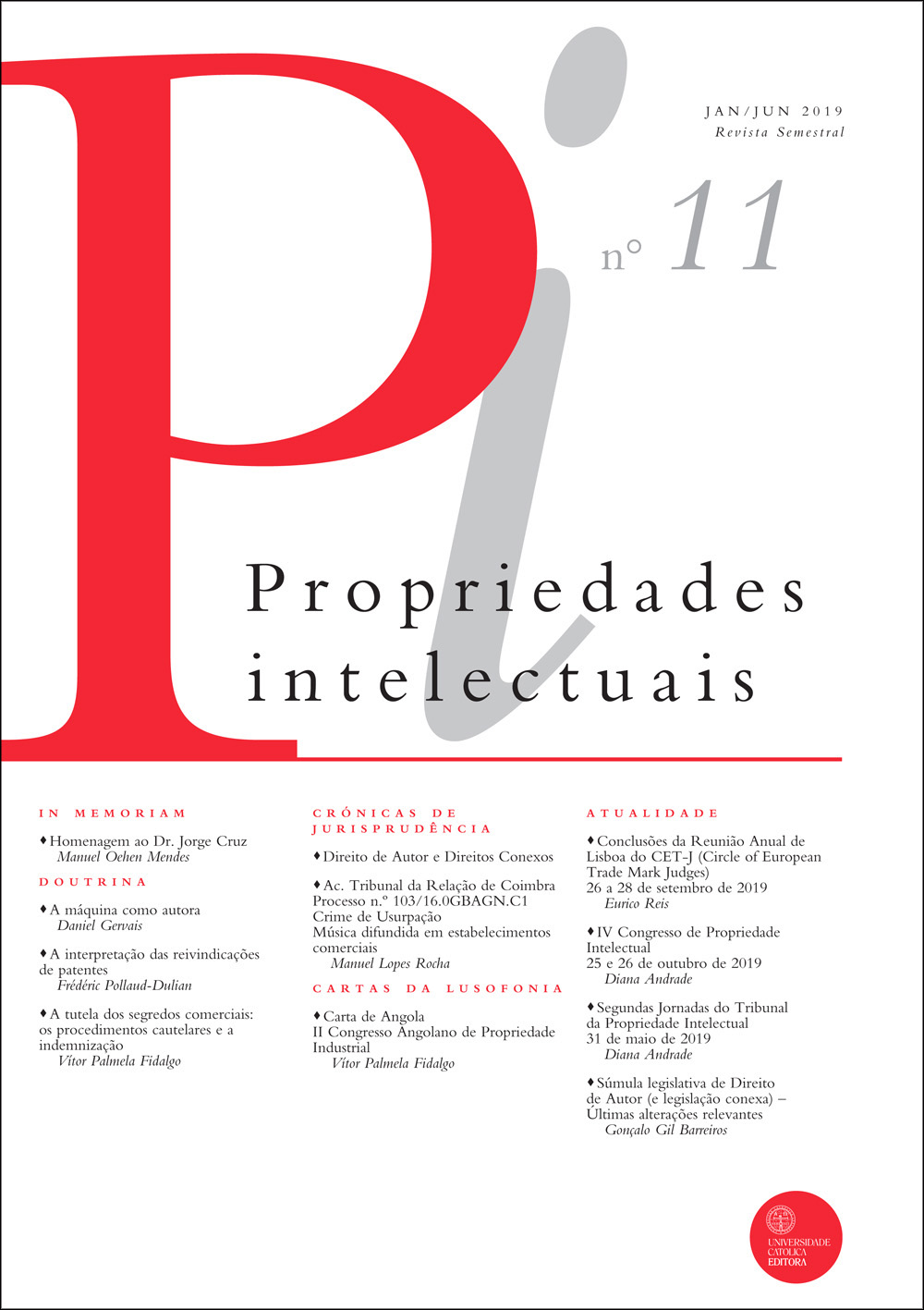PROPRIEDADES INTELECTUAIS n.11 PROPRIEDADES INTELECTUAIS n.11