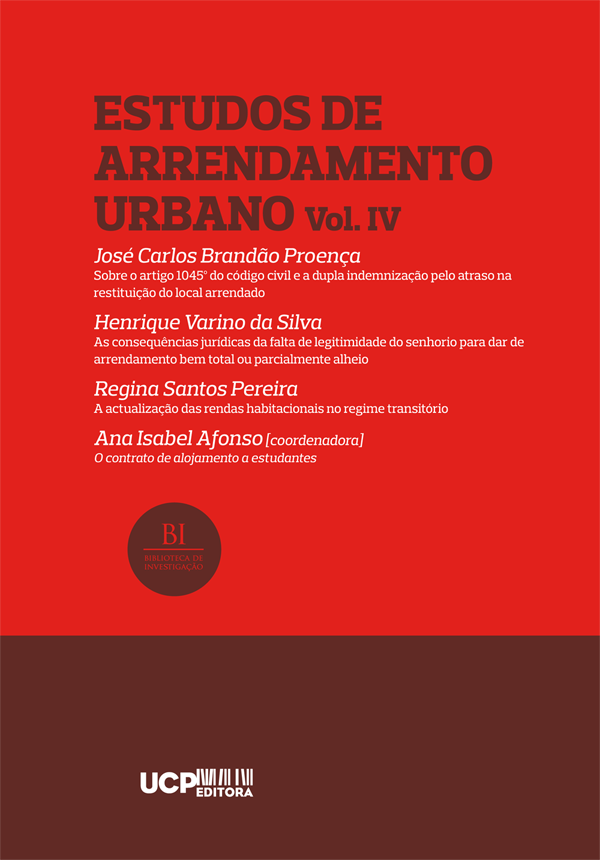 ESTUDOS DE ARRENDAMENTO URBANO VOL. IV ESTUDOS DE ARRENDAMENTO URBANO VOL. IV