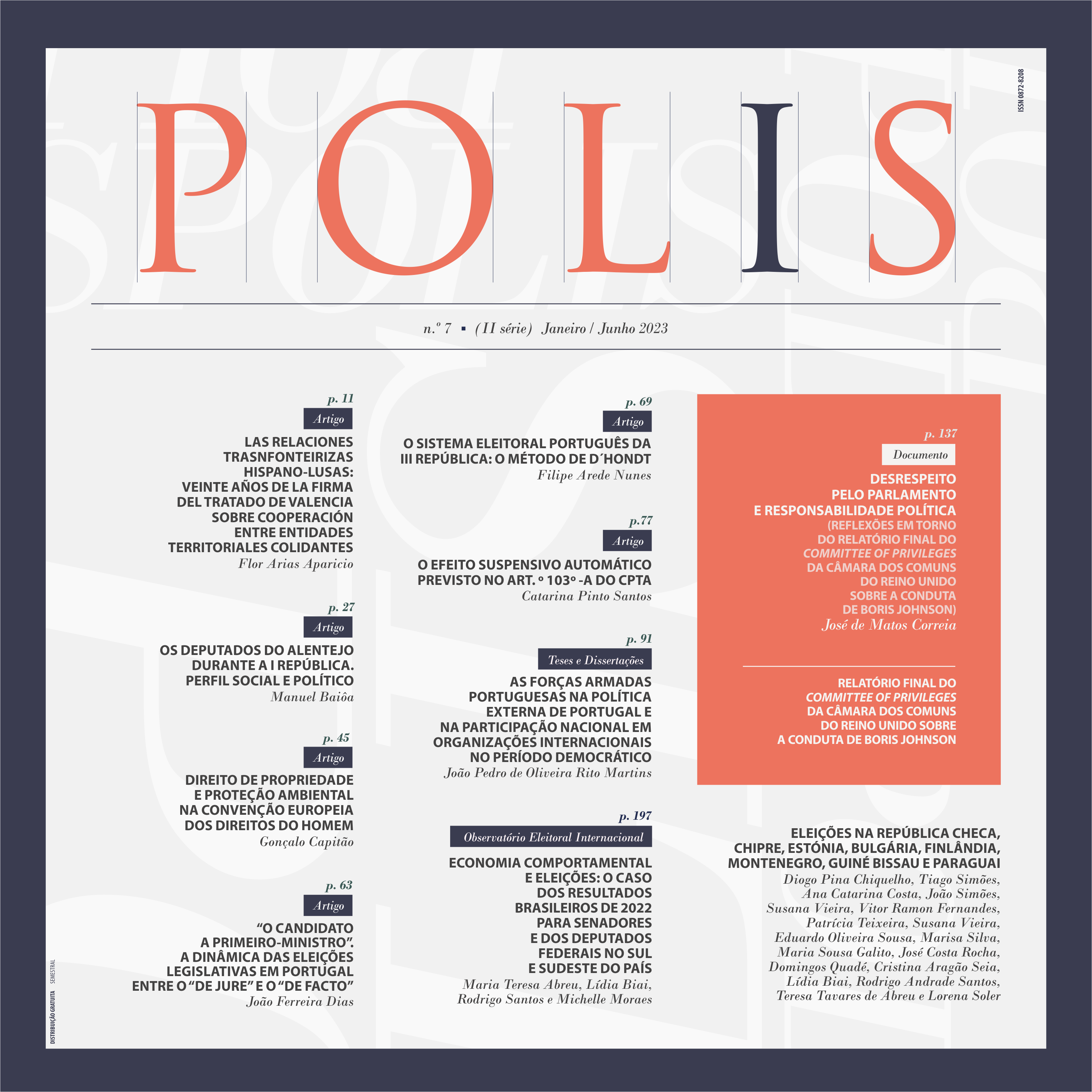 Polis, s. 2, n. 7 (janeiro-junho 2023) Polis, s. 2, n. 7 (janeiro-junho 2023)