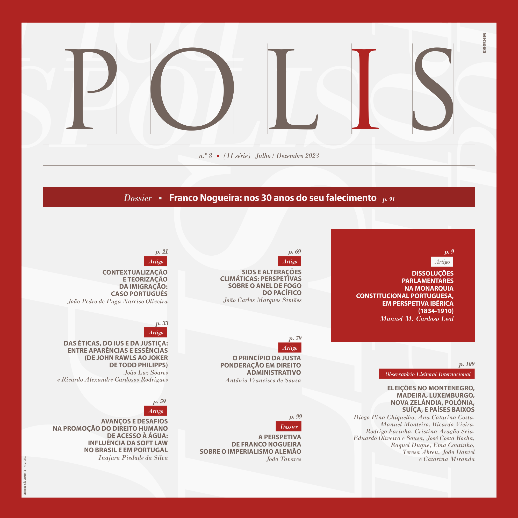 Polis, s. 2, n. 8 (julho-dezembro 2023) Polis, s. 2, n. 8 (julho-dezembro 2023)