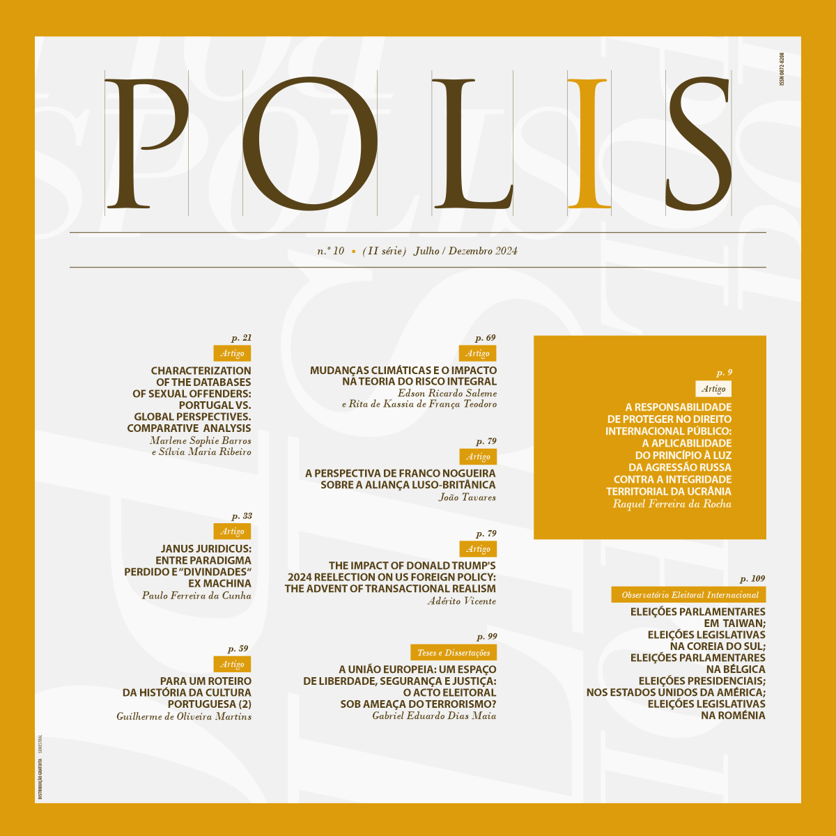 Polis, s. 2, n. 10 (julho-dezembro 2024) Polis, s. 2, n. 10 (julho-dezembro 2024)